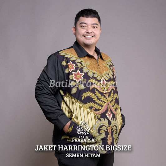Jaket Harrington Batik Big Size Prakarsa Pria Premium Classic XXL XXXL