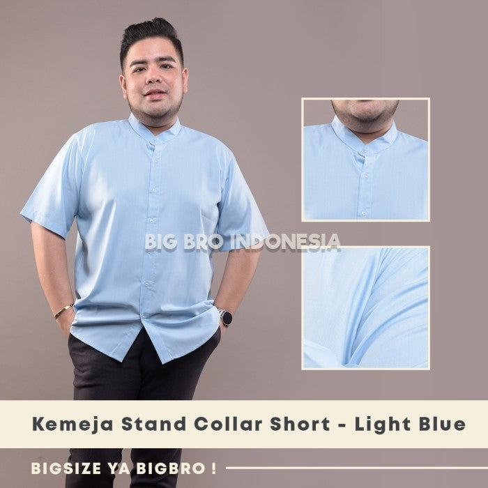 Kemeja Big Size Basic Collar Pendek Pria BIG BRO Jumbo XXL XXXL