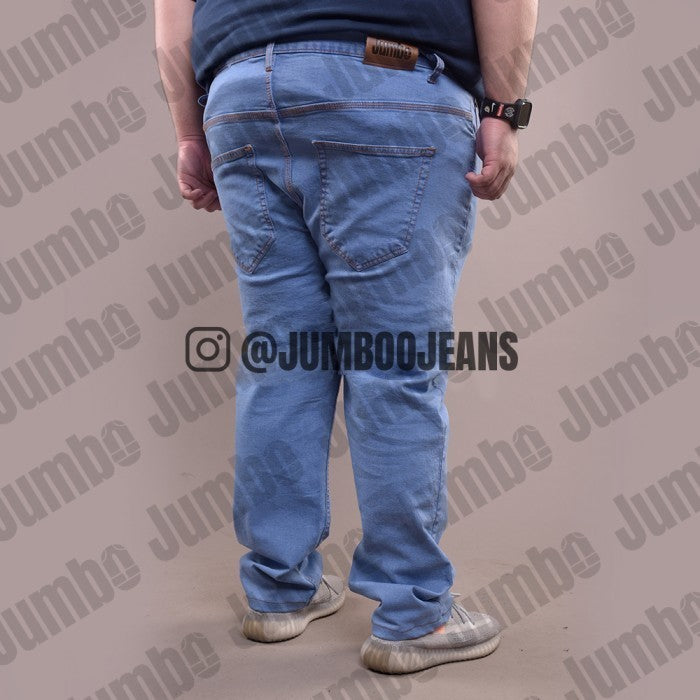 Celana Jeans Panjang Stretch Pria Big Size Jumbo Super Besar Ice Blue