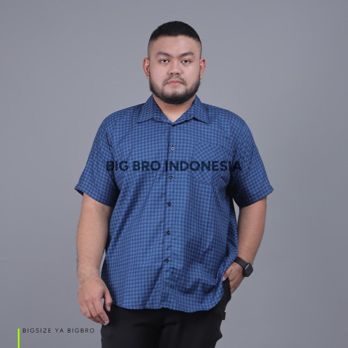 BigBro Kemeja Kotak Pendek Big Size Pria Ukuran Besar Jumbo XXL XXXL