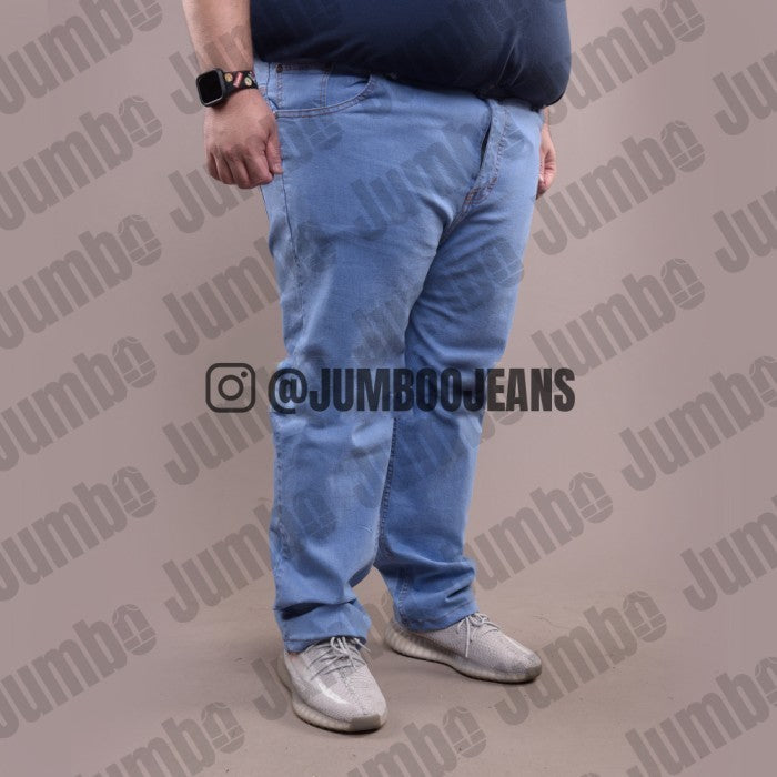 Celana Jeans Panjang Stretch Pria Big Size Jumbo Super Besar Ice Blue