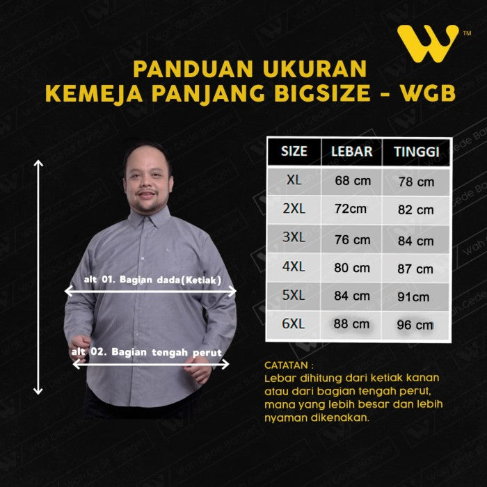 WGB Kemeja Corduroy Kombinasi Pria Big Size Ukuran Besar XXL XXXL