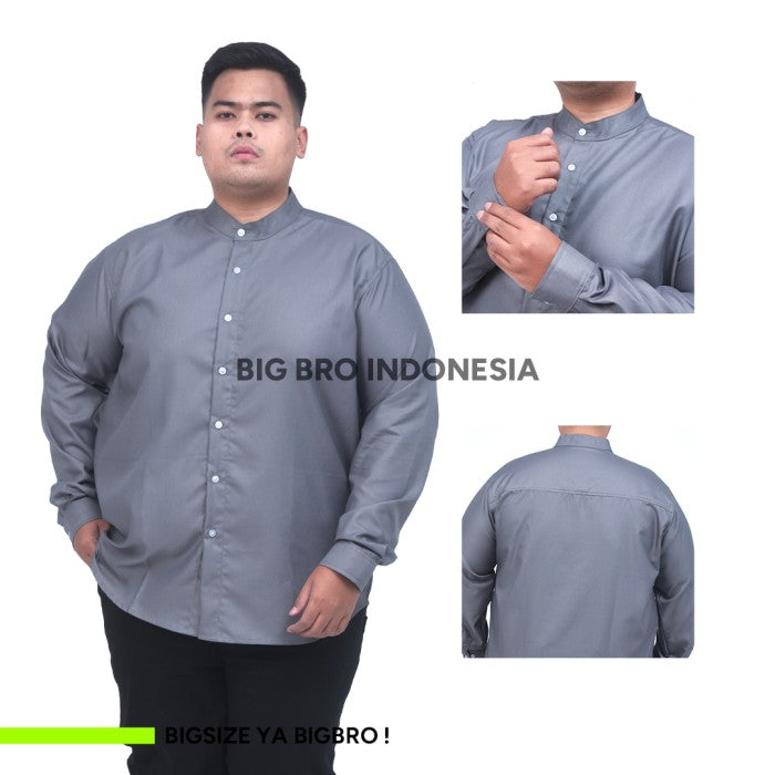 Kemeja Big Size Basic Collar Panjang Pria BIG BRO Jumbo XXL XXXL