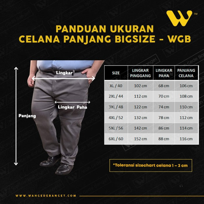 WGB Celana Formal 4ways Stretch Pria Big Size Ukuran Jumbo XXL XXXL