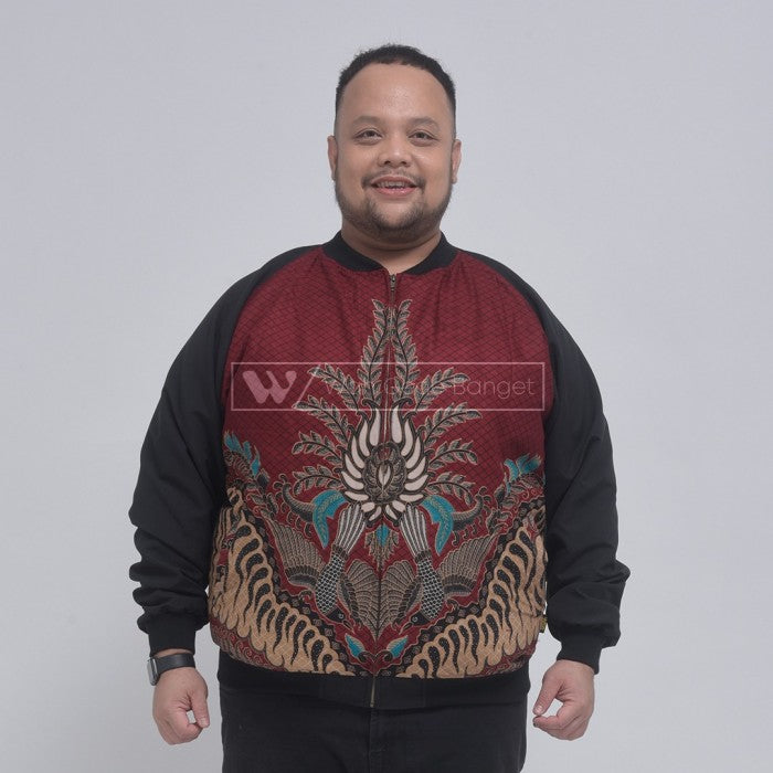 WGB Jaket Bomber Batik Pria Big Size Ukuran Besar Jumbo XXL XXXL