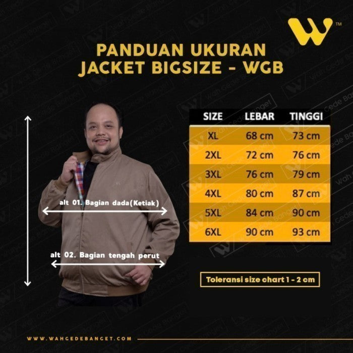 WGB Jaket Bomber Lightweight Pria Big Size Ukuran Besar Jumbo XXL XXXL