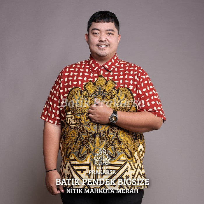 Batik Big Size Pria Prakarsa Premium Classic Lengan Pendek - PD01