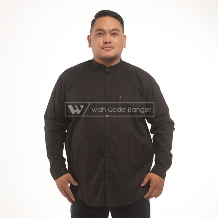 WGB Kemeja Stand Up Collar Lengan Panjang Pria Big Size XXL XXXL