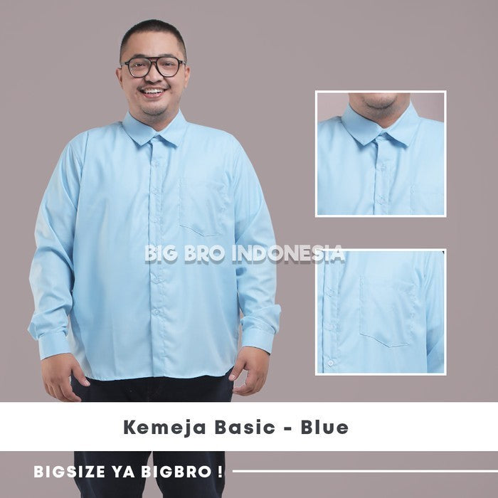 Kemeja Big Size Pria BIG BRO Ukuran Besar Jumbo XXL XXXL Putih Panjang