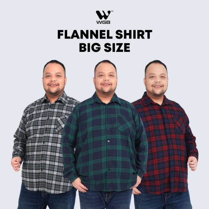 WGB Kemeja Fall Series Flanel Pria Big Size Ukuran Besar Jumbo XL XXL