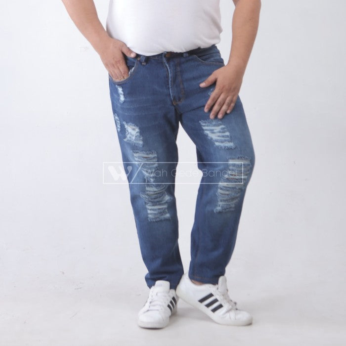 WGB Celana Jeans Sobek Ripped Bio Stone Pria Big Size Jumbo XXL XXXL