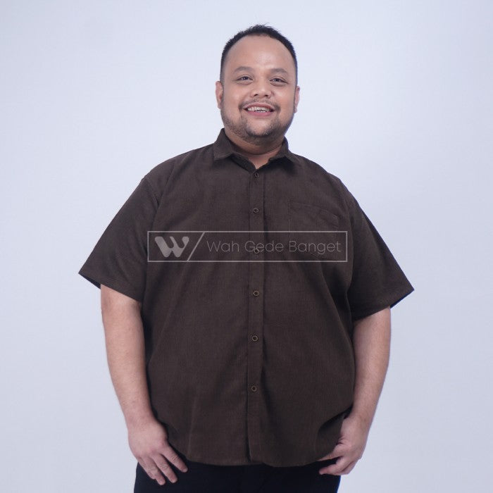 WGB Kemeja Pendek Corduroy Pria Big Size Ukuran Besar XXL XXXL