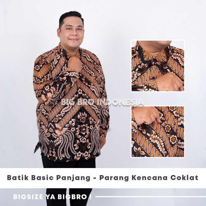 WGB Batik Big Size Pria Basic Lengan Panjang XXL XXXL