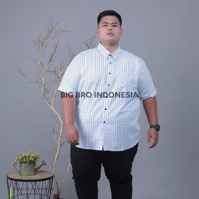 Kemeja Kotak Pendek Big Size Pria BIG BRO Ukuran Besar Jumbo XXL XXXL