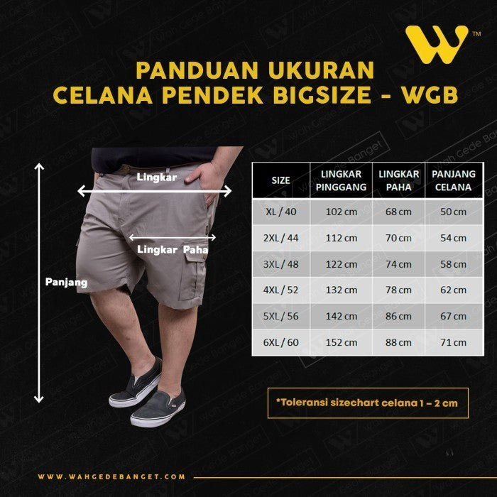 Celana Pendek Chinos Pria Premium Bigsize Super Jumbo Besar XL XXL