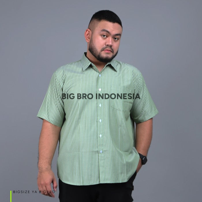 Kemeja Salur Lengan Pendek Big Size Pria BIG BRO XL XXL XXXL