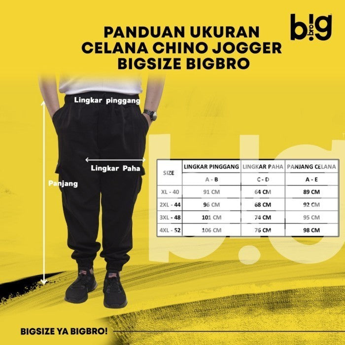 Celana Chino Cargo BigSize BIG BRO Ukuran Besar XL XXL XXXL