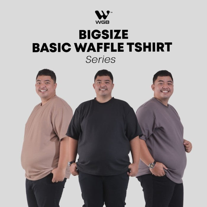 Kaos Basic Waffle Pria Big Size Ukuran Besar Jumbo XL XXL XXXL