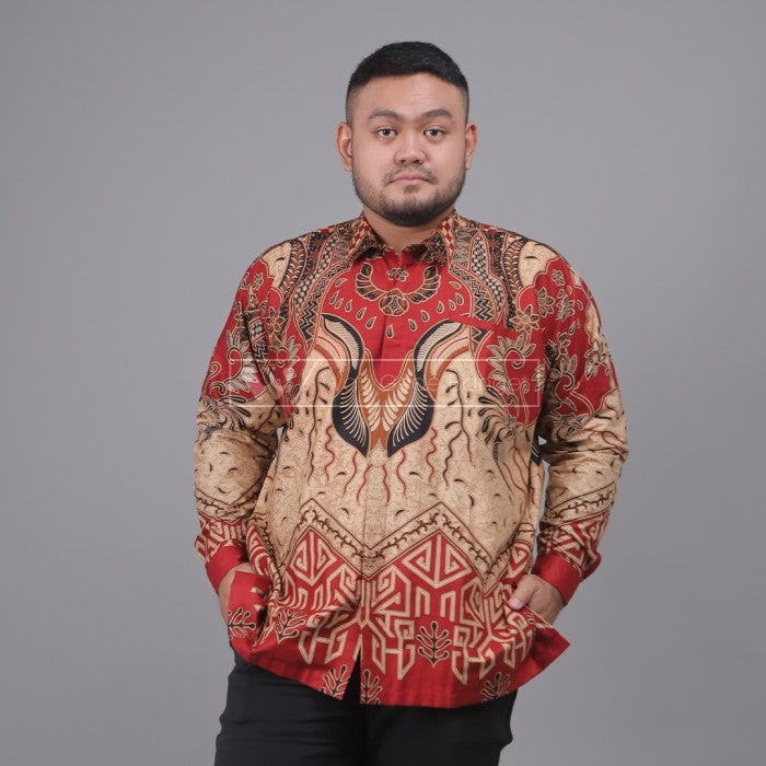 WGB Batik Big Size Pria Basic Lengan Panjang XXL XXXL