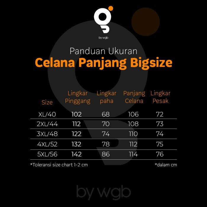 Celana Panjang Big Size Ukuran Besar Jumbo XXL XXXL GDE