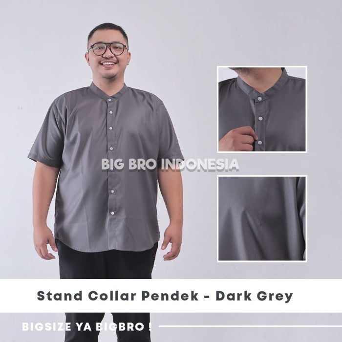 Kemeja Big Size Basic Collar Pendek Pria BIG BRO Jumbo XL XXL