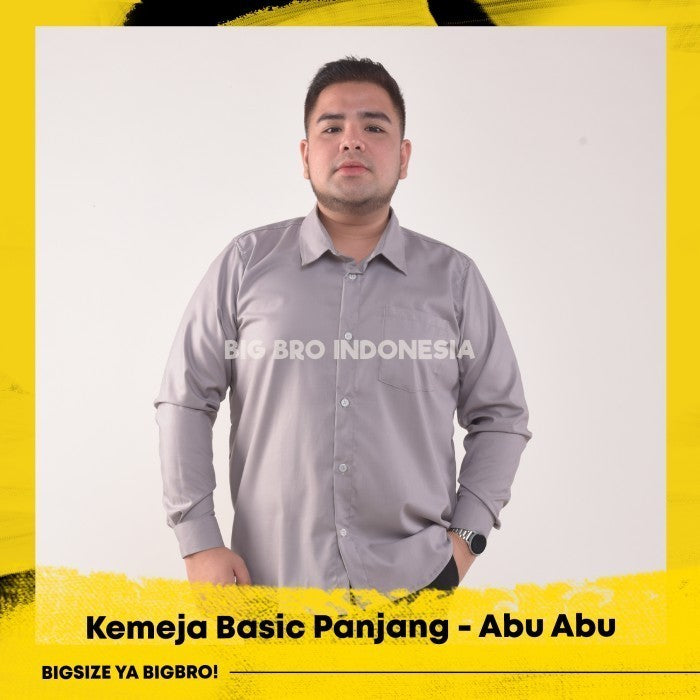 Kemeja Big Size Pria BIG BRO Ukuran Besar Jumbo XXL XXXL Putih Panjang