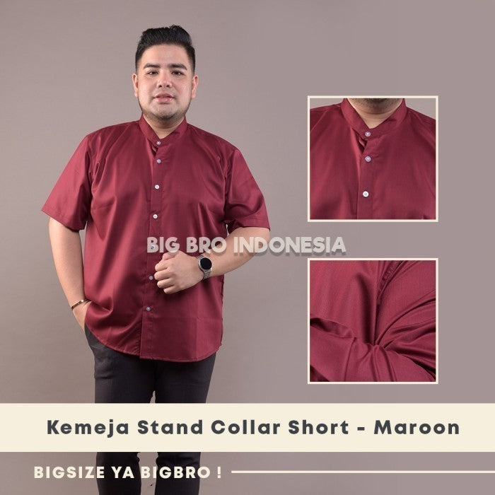 Kemeja Big Size Basic Collar Pendek Pria BIG BRO Jumbo XL XXL