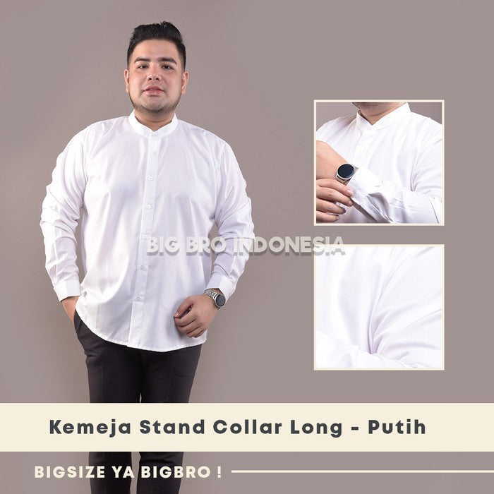 Kemeja Big Size Basic Collar Panjang Pria BIG BRO Jumbo XXL XXXL