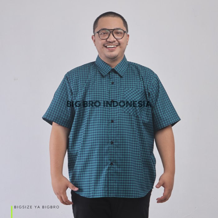 BigBro Kemeja Kotak Pendek Big Size Pria Ukuran Besar Jumbo XXL XXXL