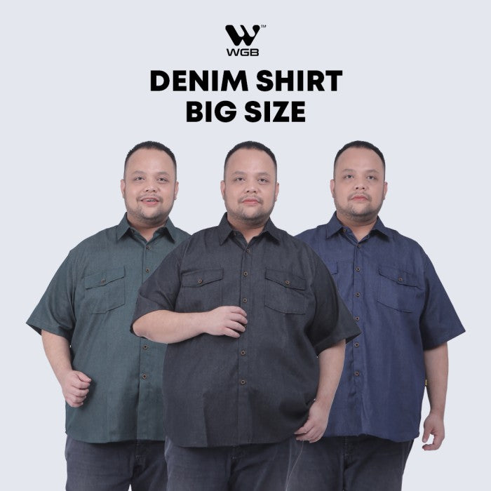 WGB Kemeja Denim Pria Big Size Ukuran Jumbo XXL XXXL