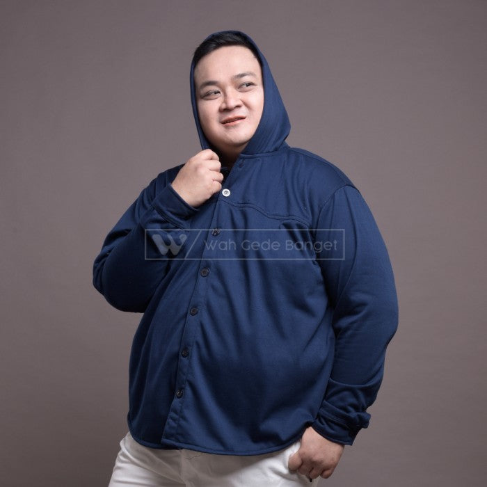 WGB Buttoned Hoodie Pria Big Size Ukuran Jumbo XXL XXXL