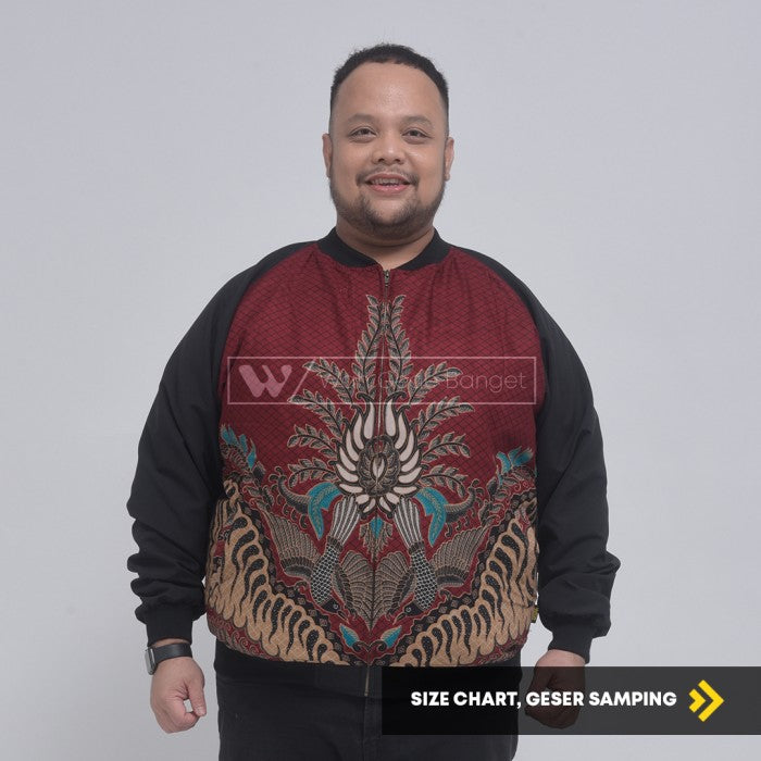 WGB Jaket Bomber Batik Pria Big Size Ukuran Besar Jumbo XXL XXXL