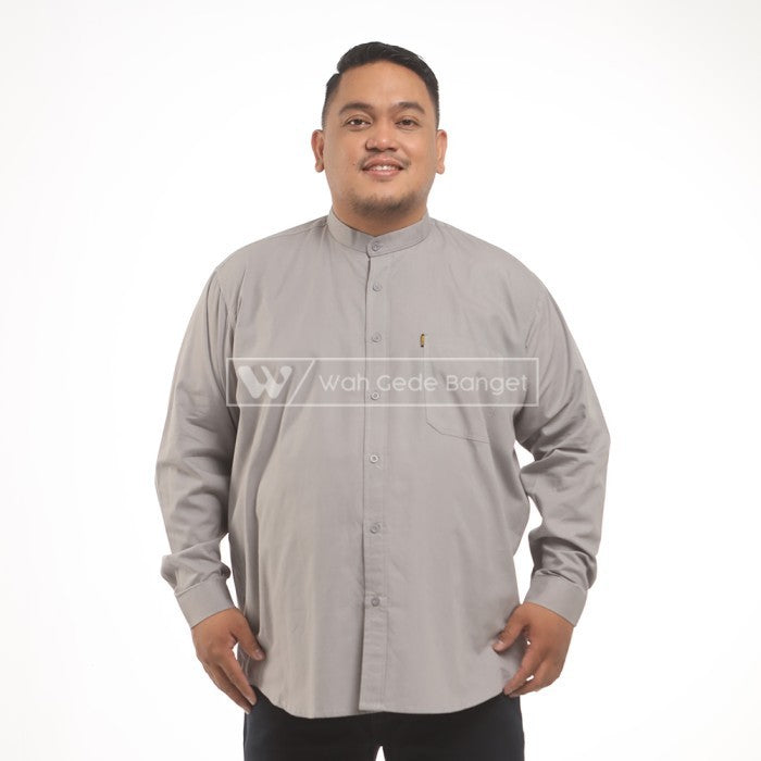 WGB Kemeja Stand Up Collar Lengan Panjang Pria Big Size XXL XXXL