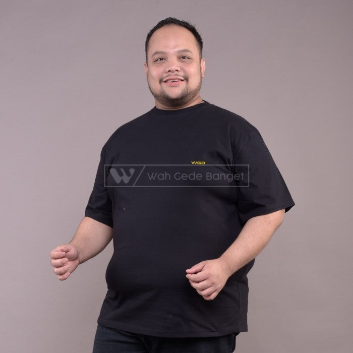 WGB Kaos Basic Black Pria Bigsize Super Jumbo XXL XXL