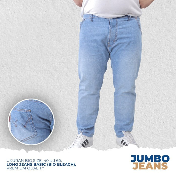 Celana Jeans Panjang Basic Spray Pria Big Size Jumbo XXL XXXL