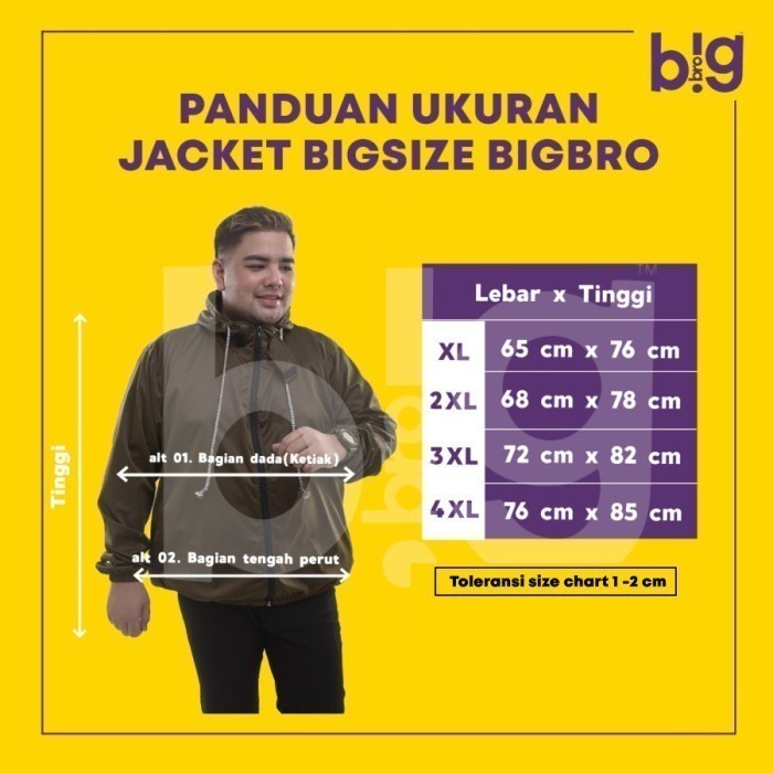 Jaket Windbreaker Parasut Basic Pria Bigsize BigBro Jumbo Ukuran Besar