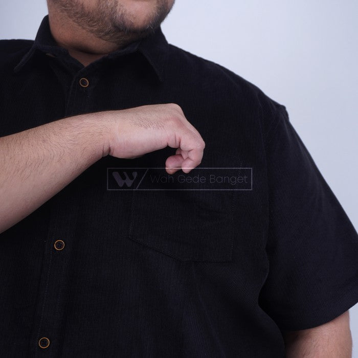 WGB Kemeja Pendek Corduroy Pria Big Size Ukuran Besar XXL XXXL