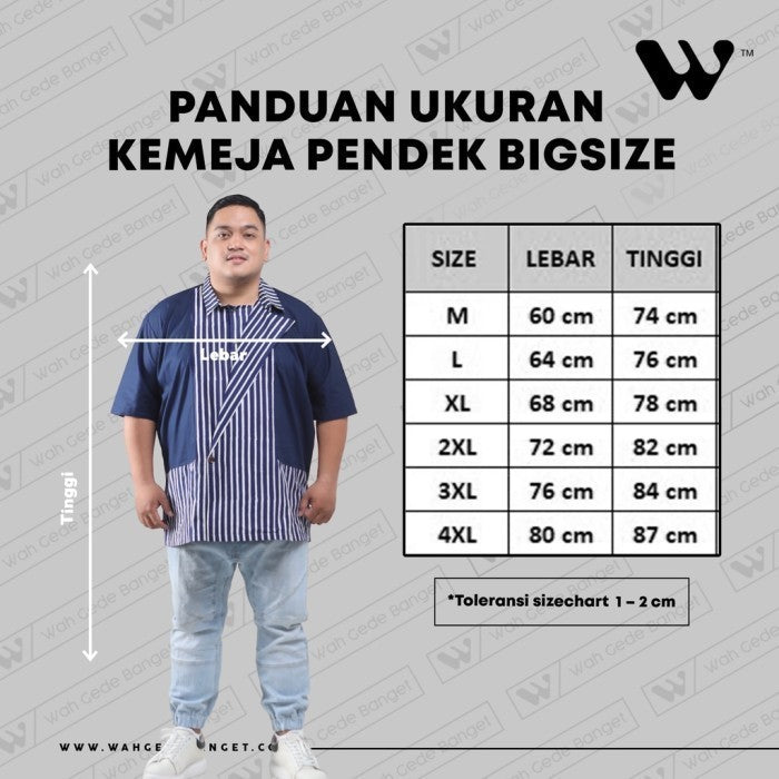 WGB Kemeja Etnik Pria Big Size Pendek Special Collectian Jumbo XL XXL