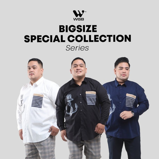 WGB Kemeja Casual Pria Panjang Big Size Ukuran Besar Jumbo XXL XXXL