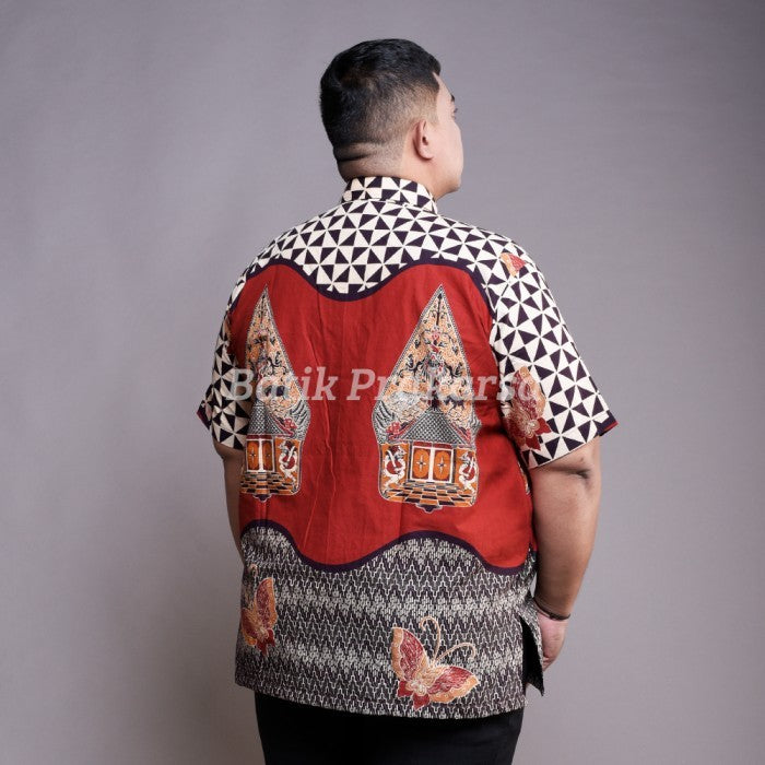 Batik Big Size Pria Prakarsa Premium Classic Lengan Pendek - PD01