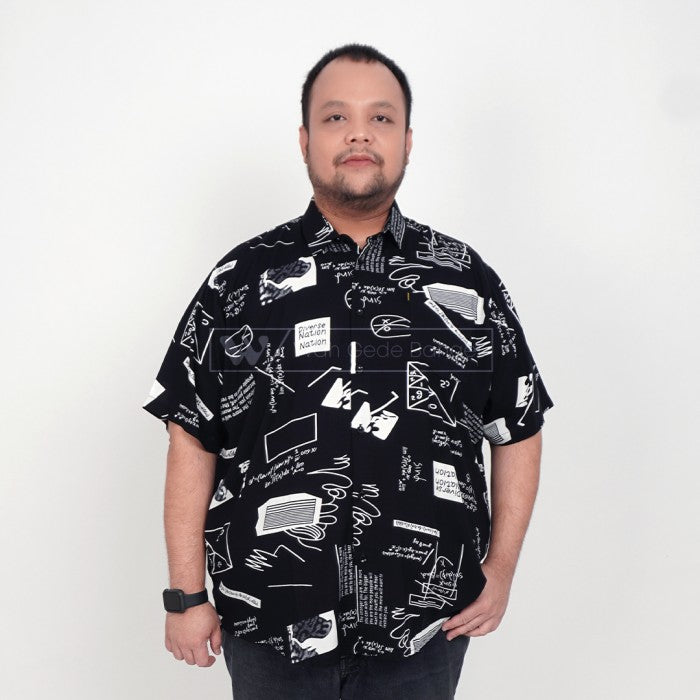 WGB Kemeja Printed Lengan Pendek Pria Big Size Ukuran Jumbo XXL XXXL