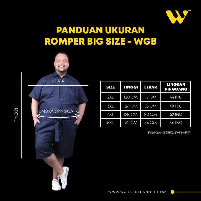 WGB Romper Pria Big Size Ukuran Jumbo XL XXL XXXL