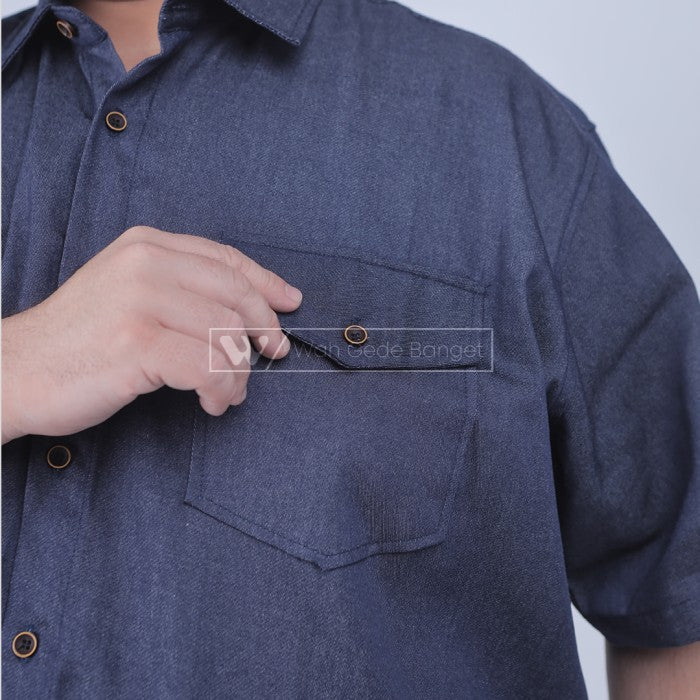 WGB Kemeja Denim Pria Big Size Ukuran Jumbo XXL XXXL