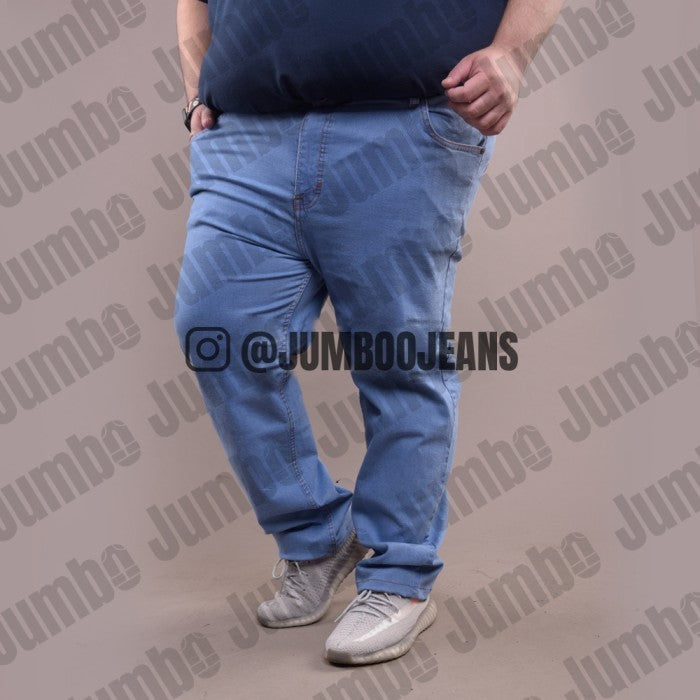 Celana Jeans Panjang Stretch Pria Big Size Jumbo Super Besar Ice Blue