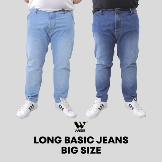 WGB Celana Jeans Panjang Basic Spray Pria Big Size Jumbo XXL XXXL