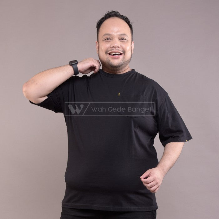 Kaos Pocket Hitam Pria Jumbo Big Size Cowok Ukuran Besar XXL XXXL