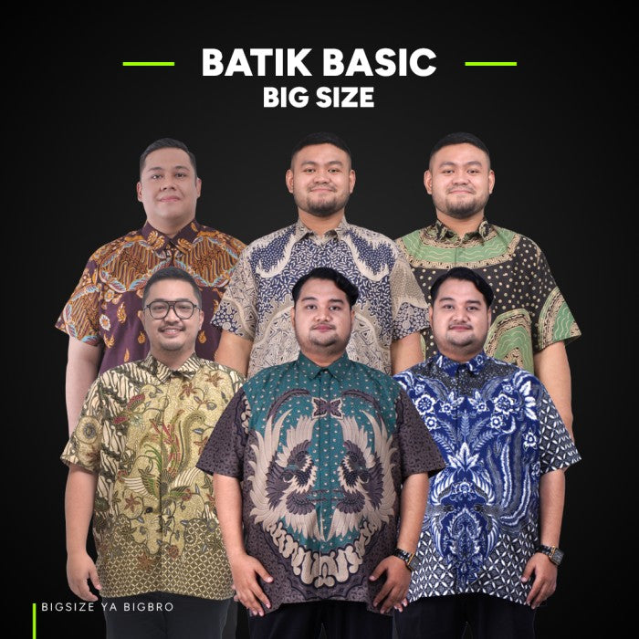 WGB Batik Big Size Pria Basic Lengan Pendek XXL XXXL