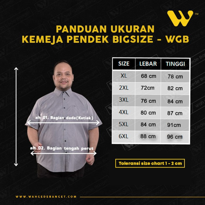 WGB Kemeja Printed Lengan Pendek Pria Big Size Ukuran Jumbo XXL XXXL