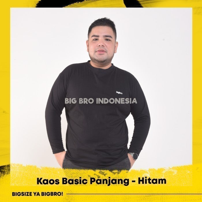 Kaos Basic Panjang Big Size Pria BIGBRO Ukuran Besar Jumbo XXL XXXL