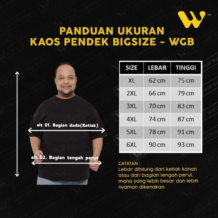 WGB Kaos Jersey olahraga BLACK18 BigSize Pria Ukuran Besar XL XXL